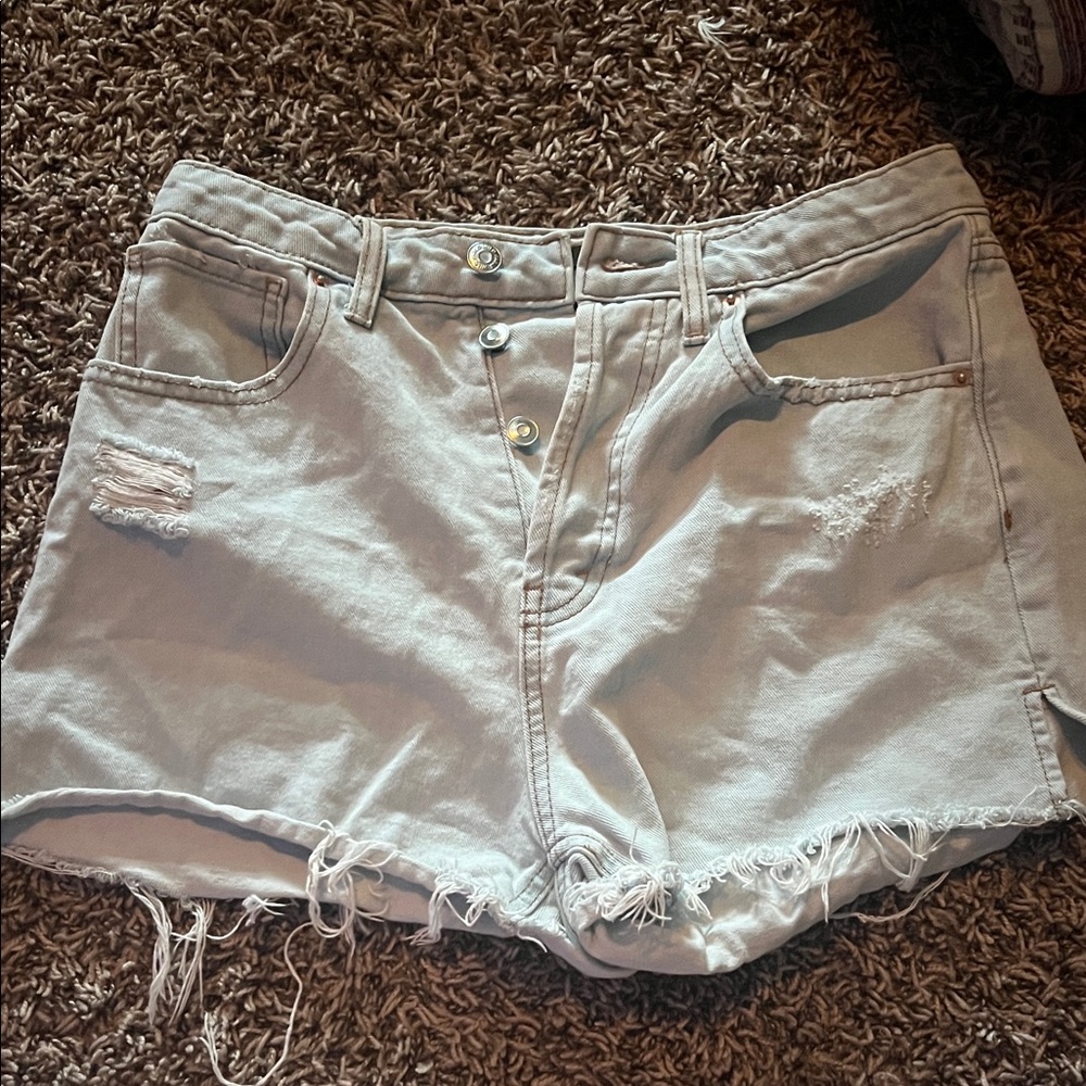Wild Fable Light Gray Distressed Jean Shorts